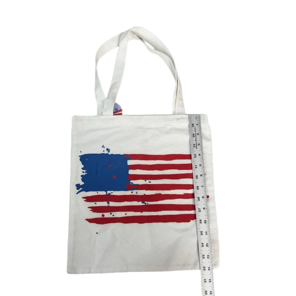 Patriotic Tote Bag with Flag Design‎